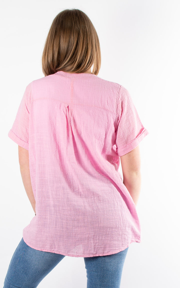 Cotton Button T| Pink