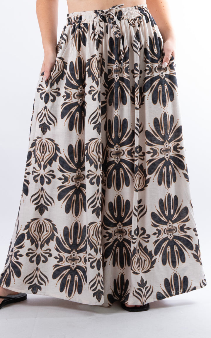 Cove Pattern Drawstring Trouser | Charcoal