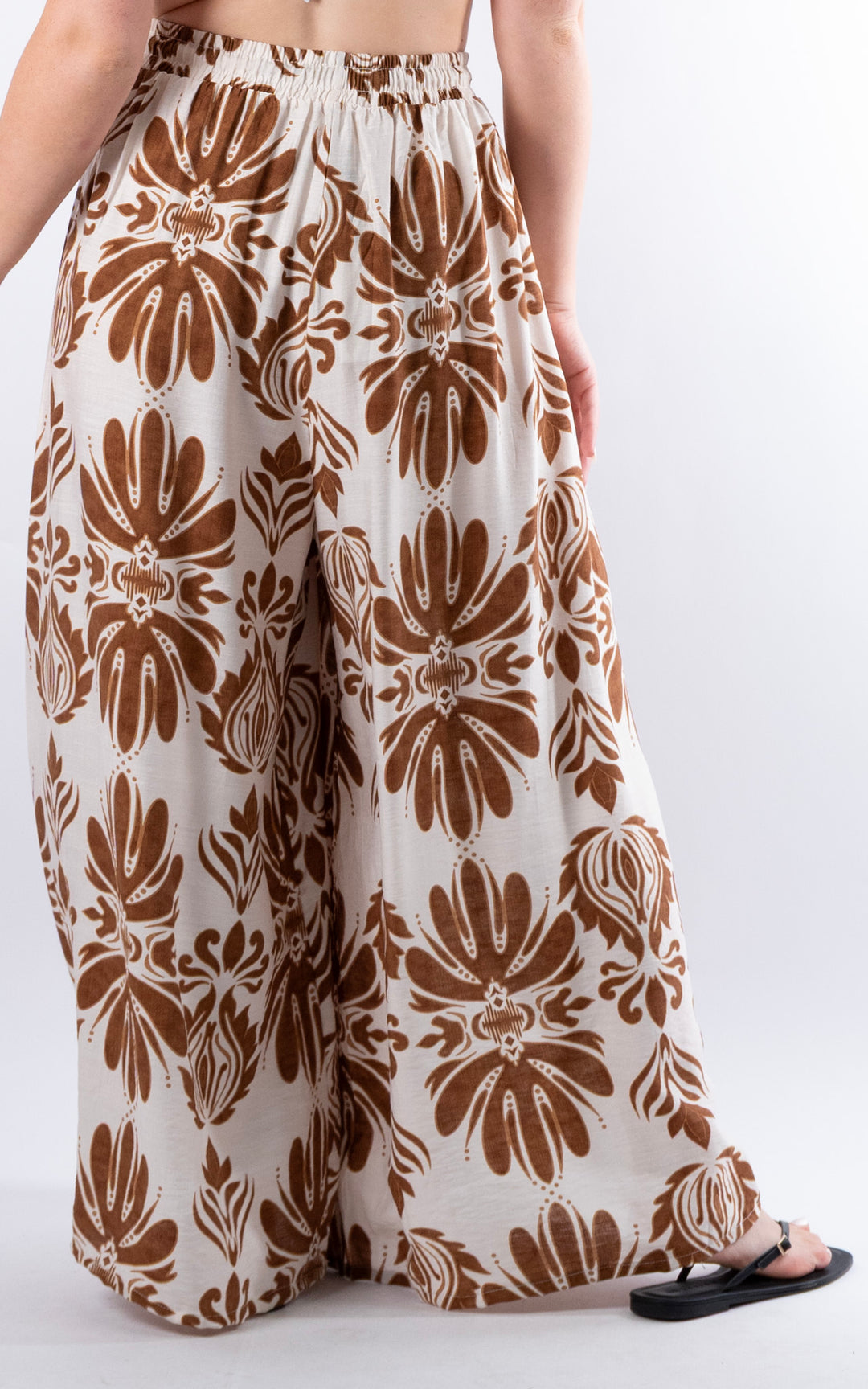 Cove Pattern Drawstring Trouser | Chocolate