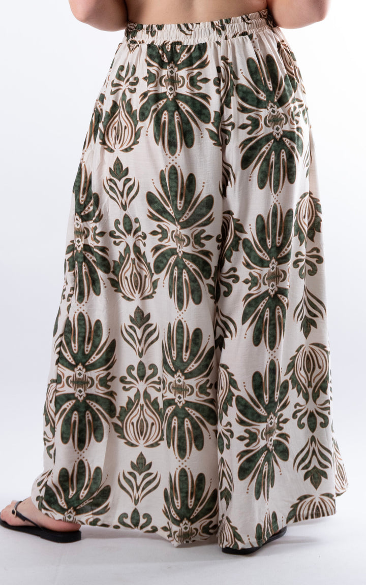 Cove Pattern Drawstring Trouser | Green