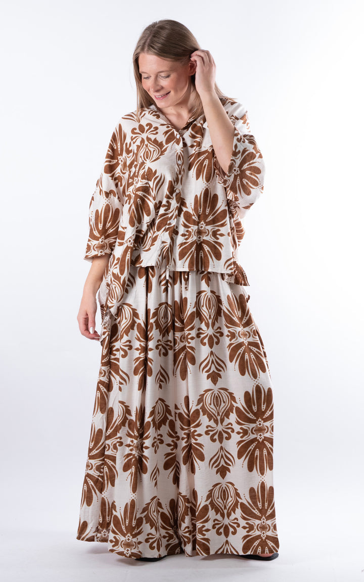 Cove Patterned Button Shirt | Chocolate
