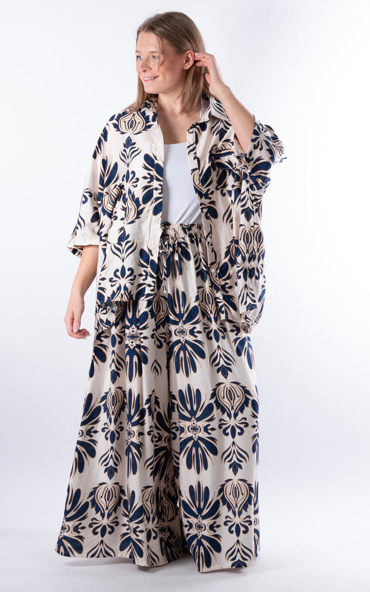 Cove Patterned Button Shirt | Navy