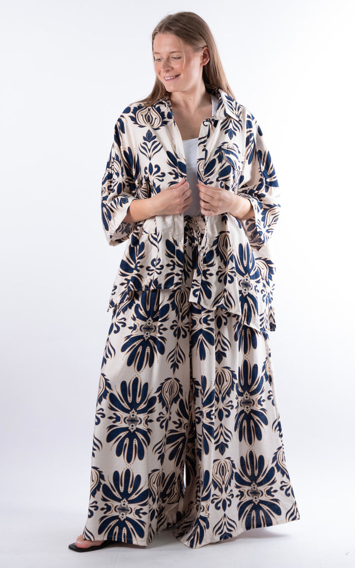 Cove Patterned Button Shirt | Navy