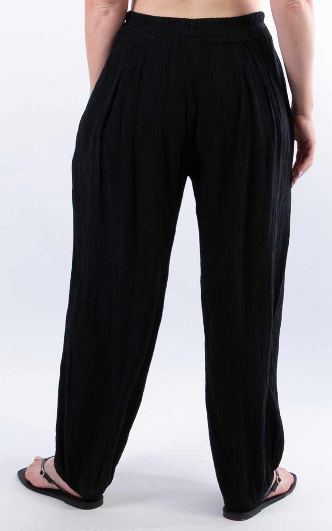 Cleo Crinkle Balloon Trousers | Black