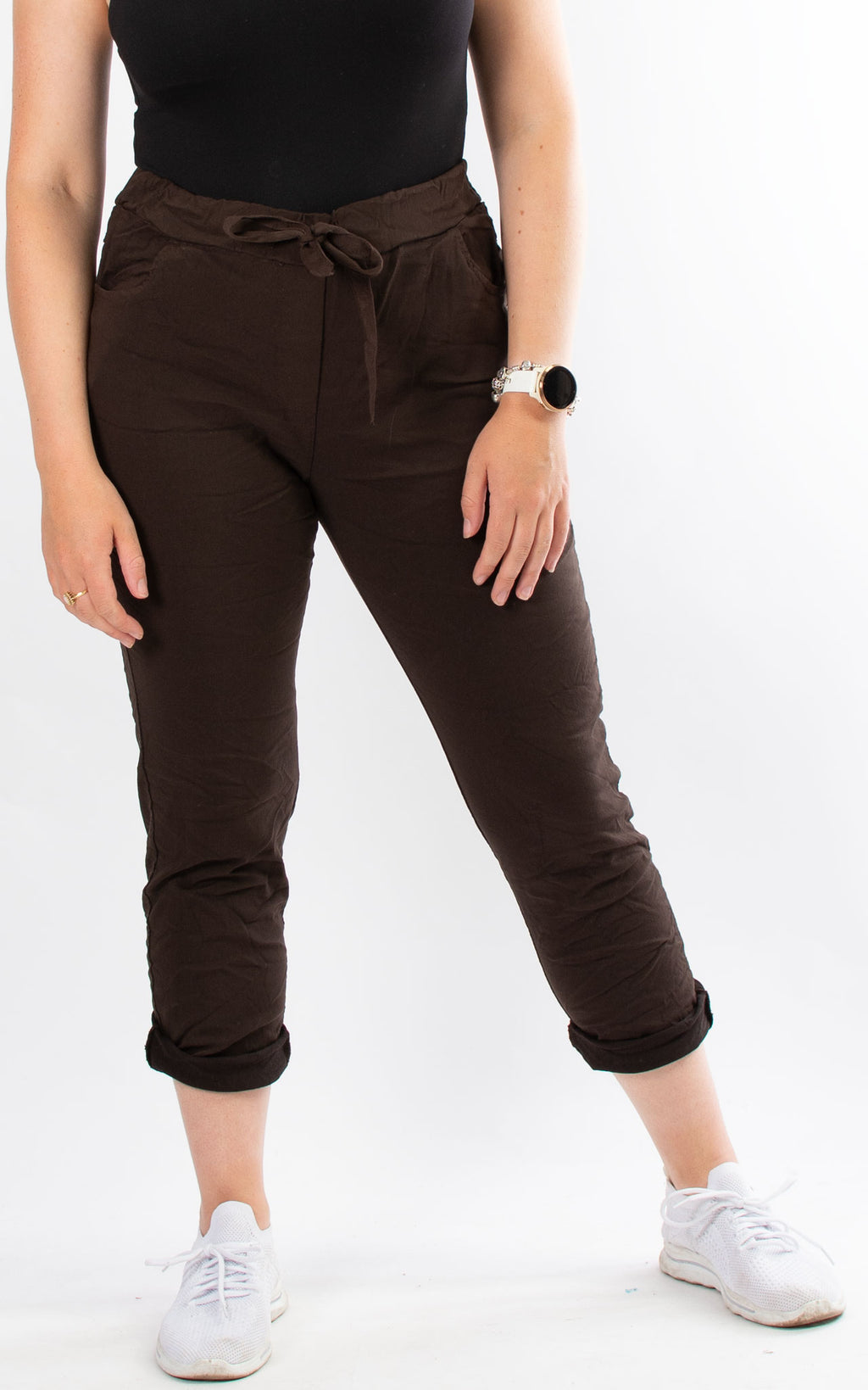 Crinkle Magic Joggers | Chocolate Brown