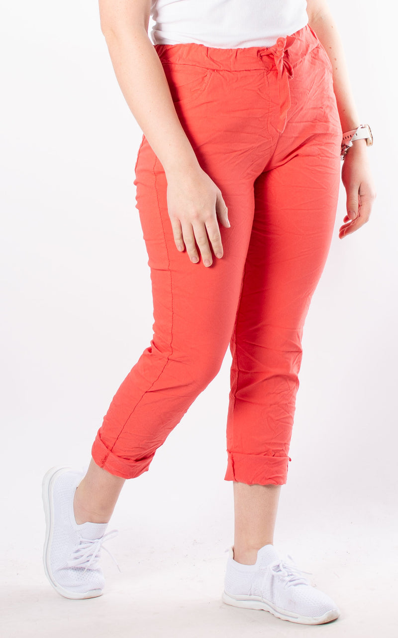 Crinkle Magic Joggers | Coral