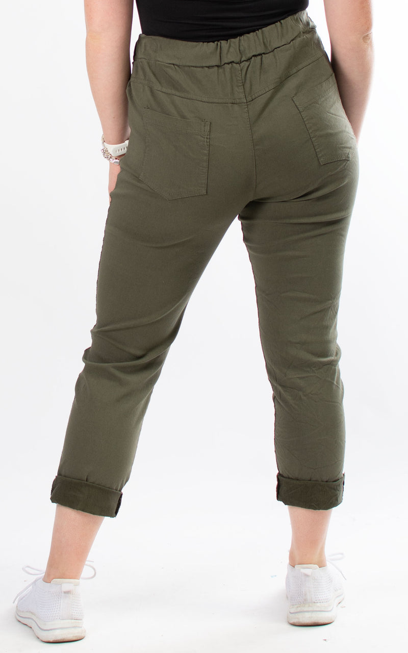 Crinkle Magic Joggers | Khaki