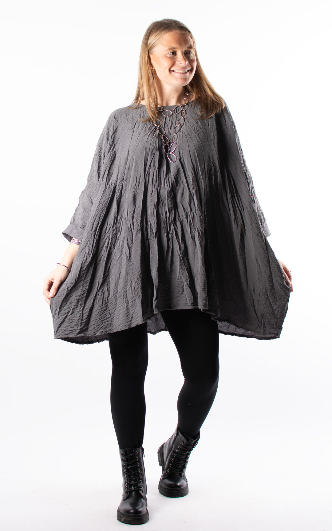 Crinkle Top | Charcoal