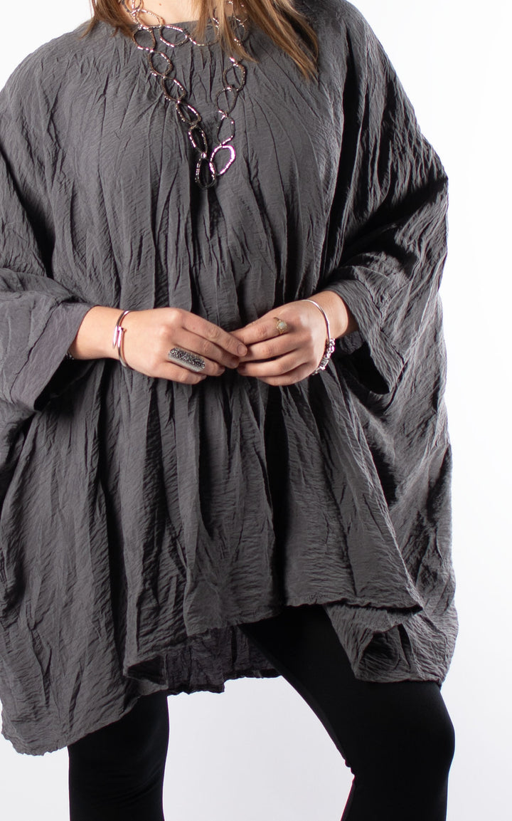 Crinkle Top | Charcoal