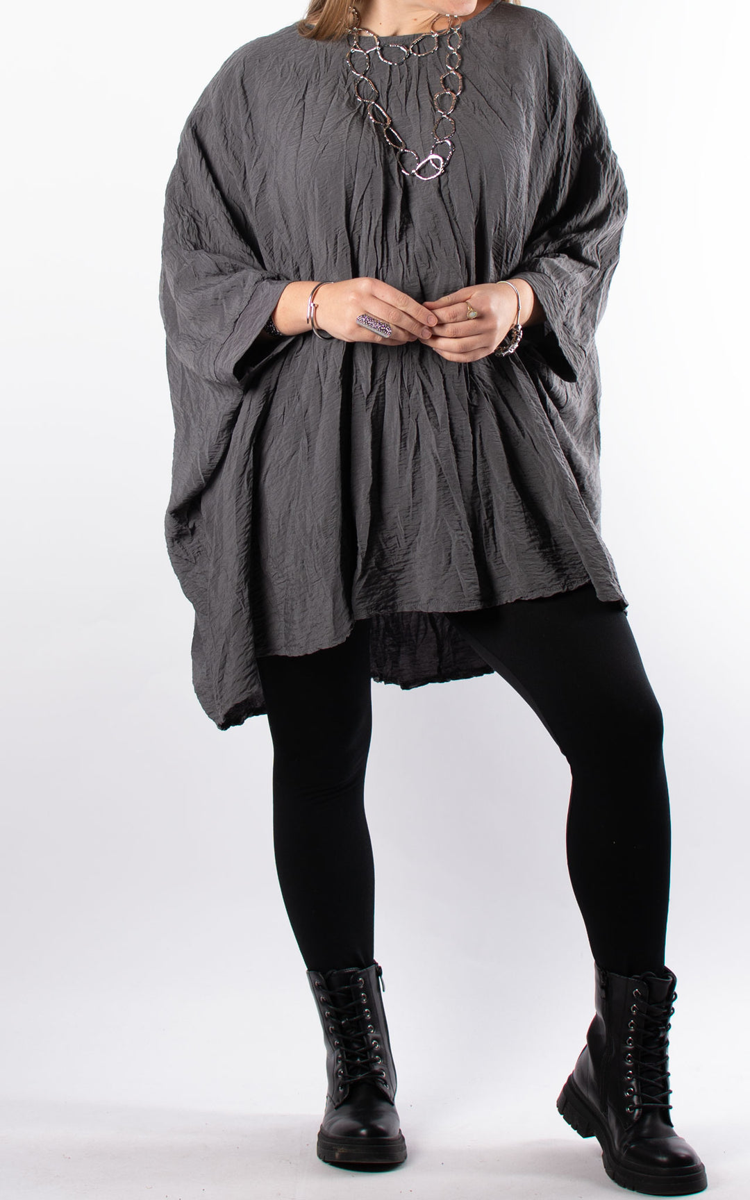 Crinkle Top | Charcoal