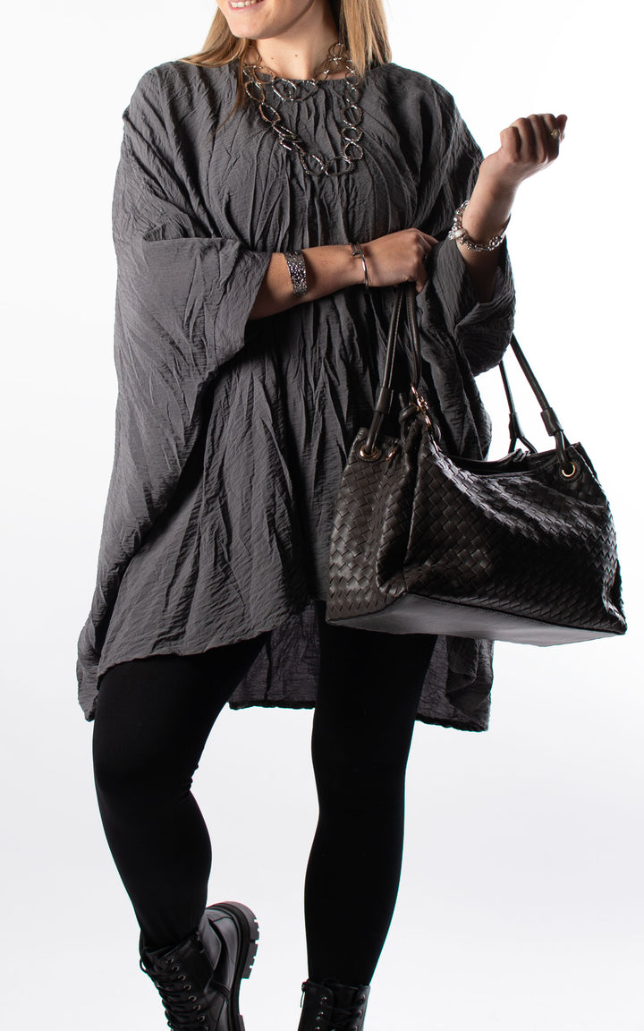 Crinkle Top | Charcoal