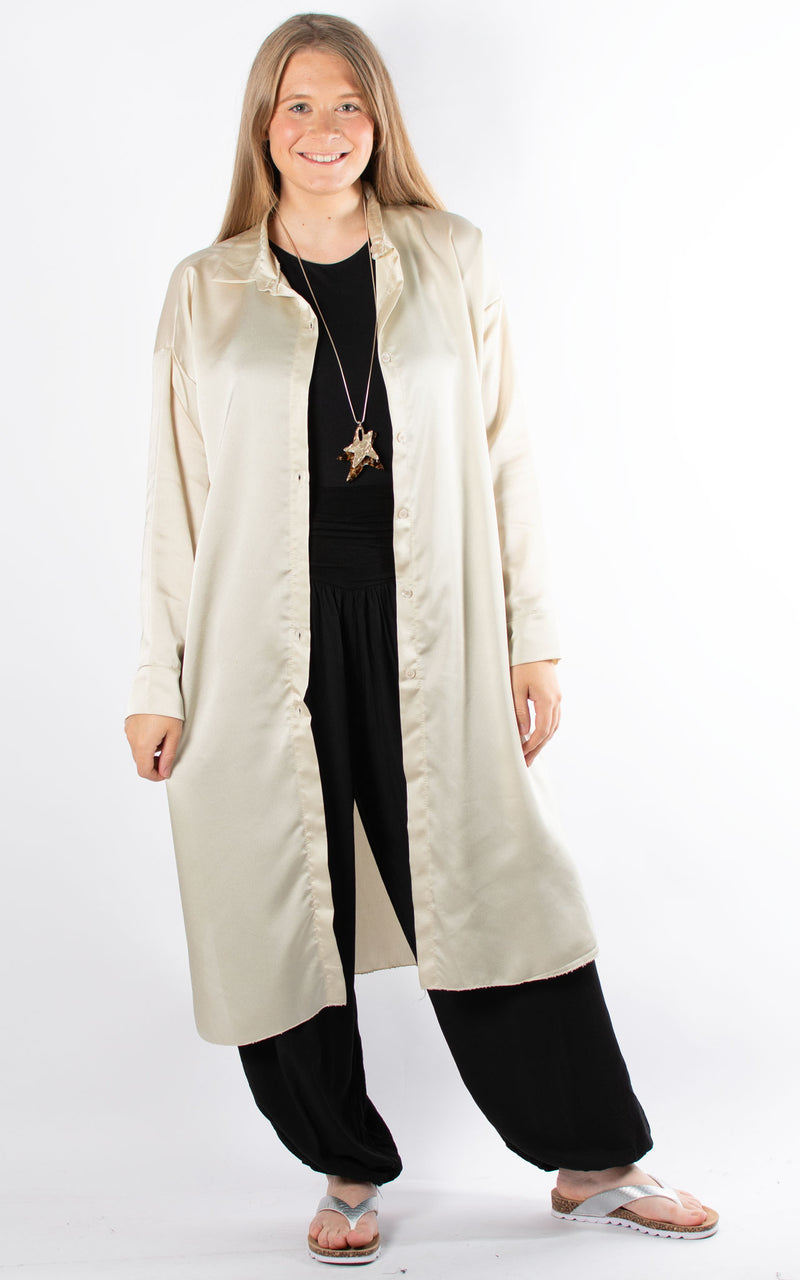 Cyprus Long Shirt | Plain | Beige