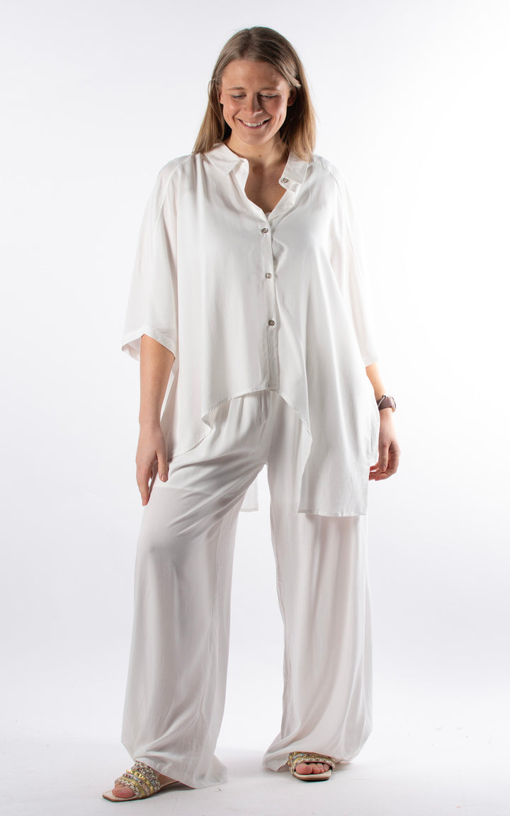 Kennedy Wide Leg Trouser | White