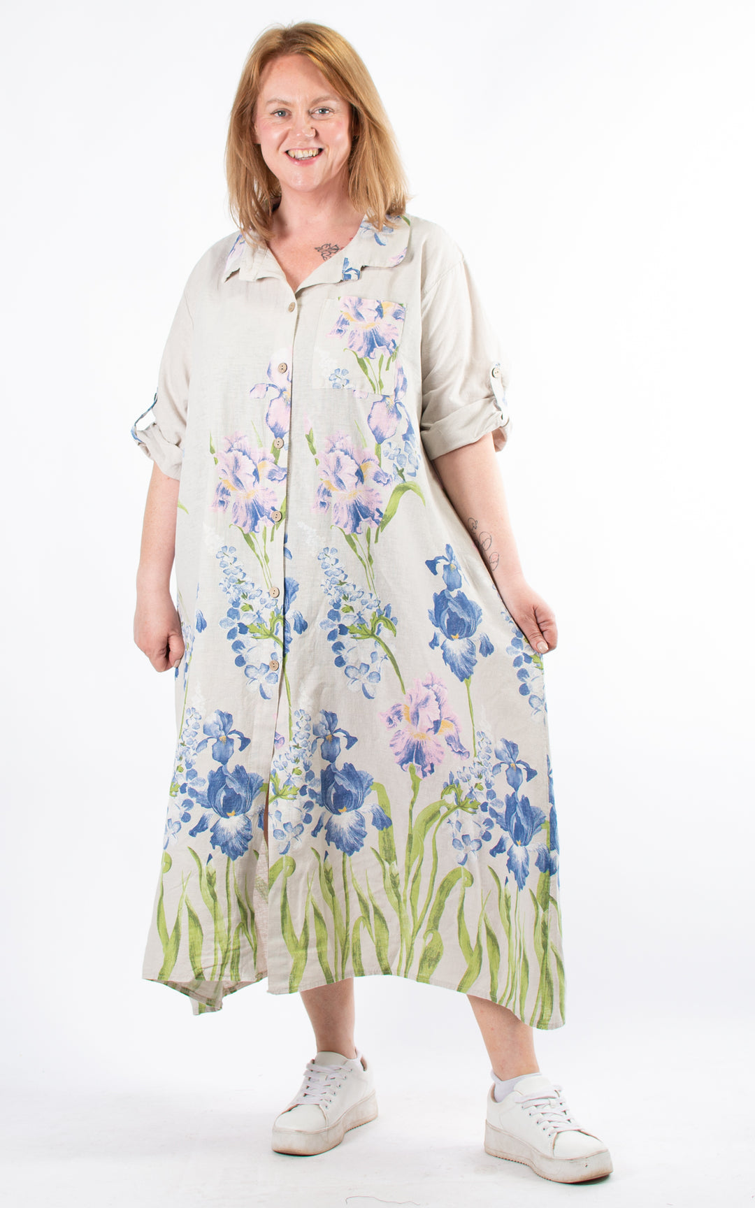 Iris Shirt Dress | Stone