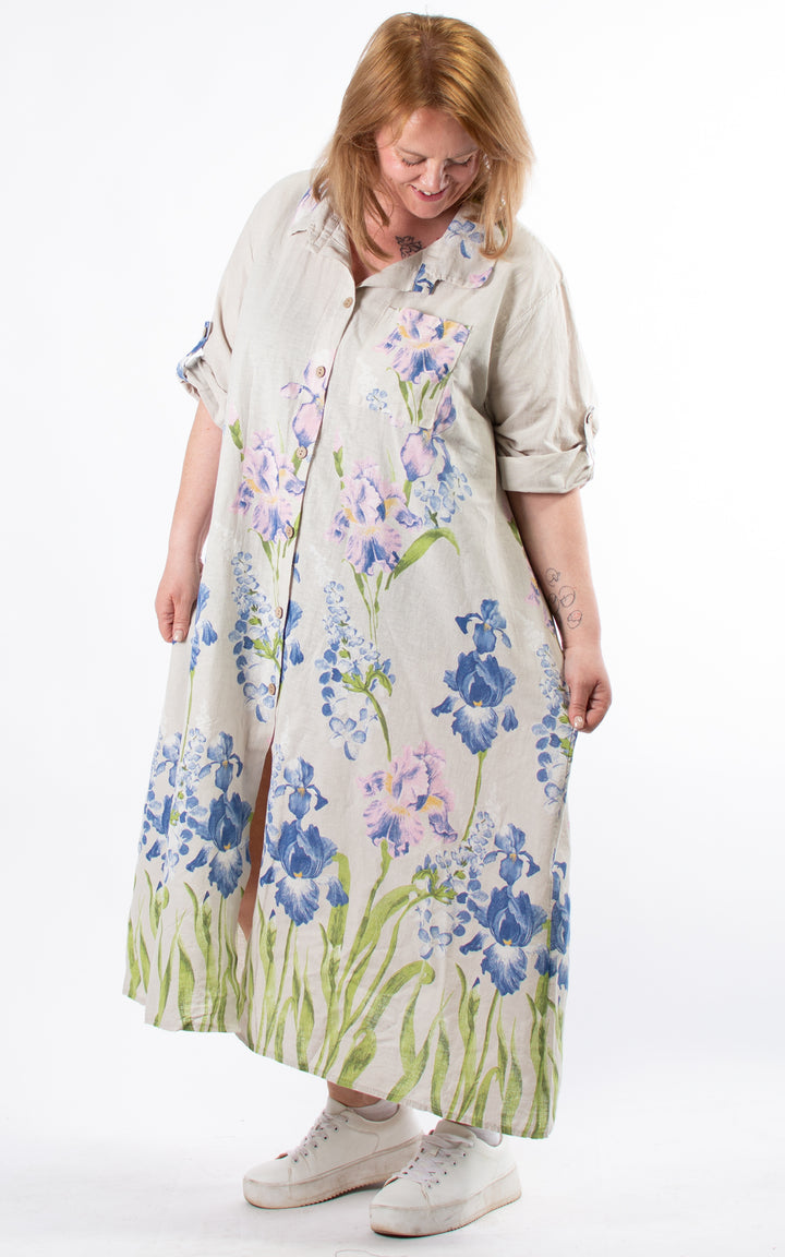 Iris Shirt Dress | Stone
