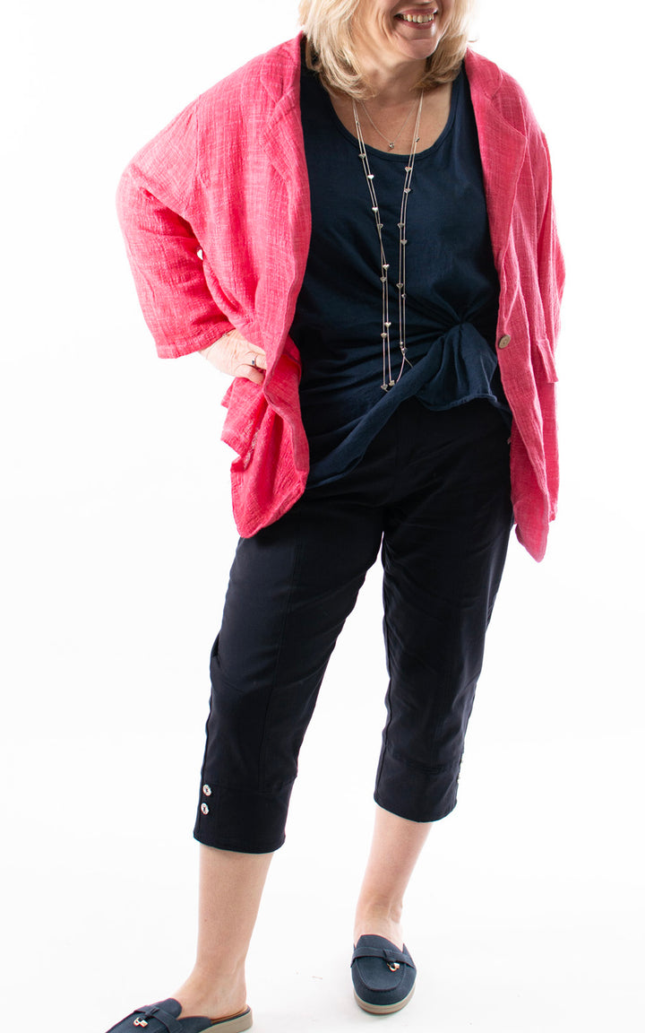 Etta Cotton Blazer | Hot Pink