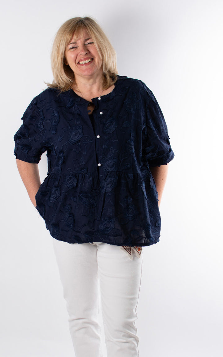 Phoebe Button Pearl T | Navy