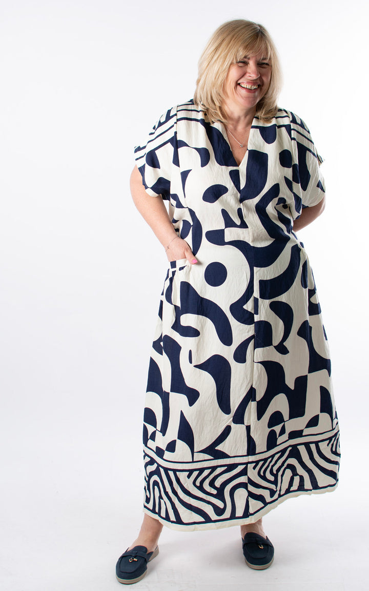 Palma Geometric Dress | Blue