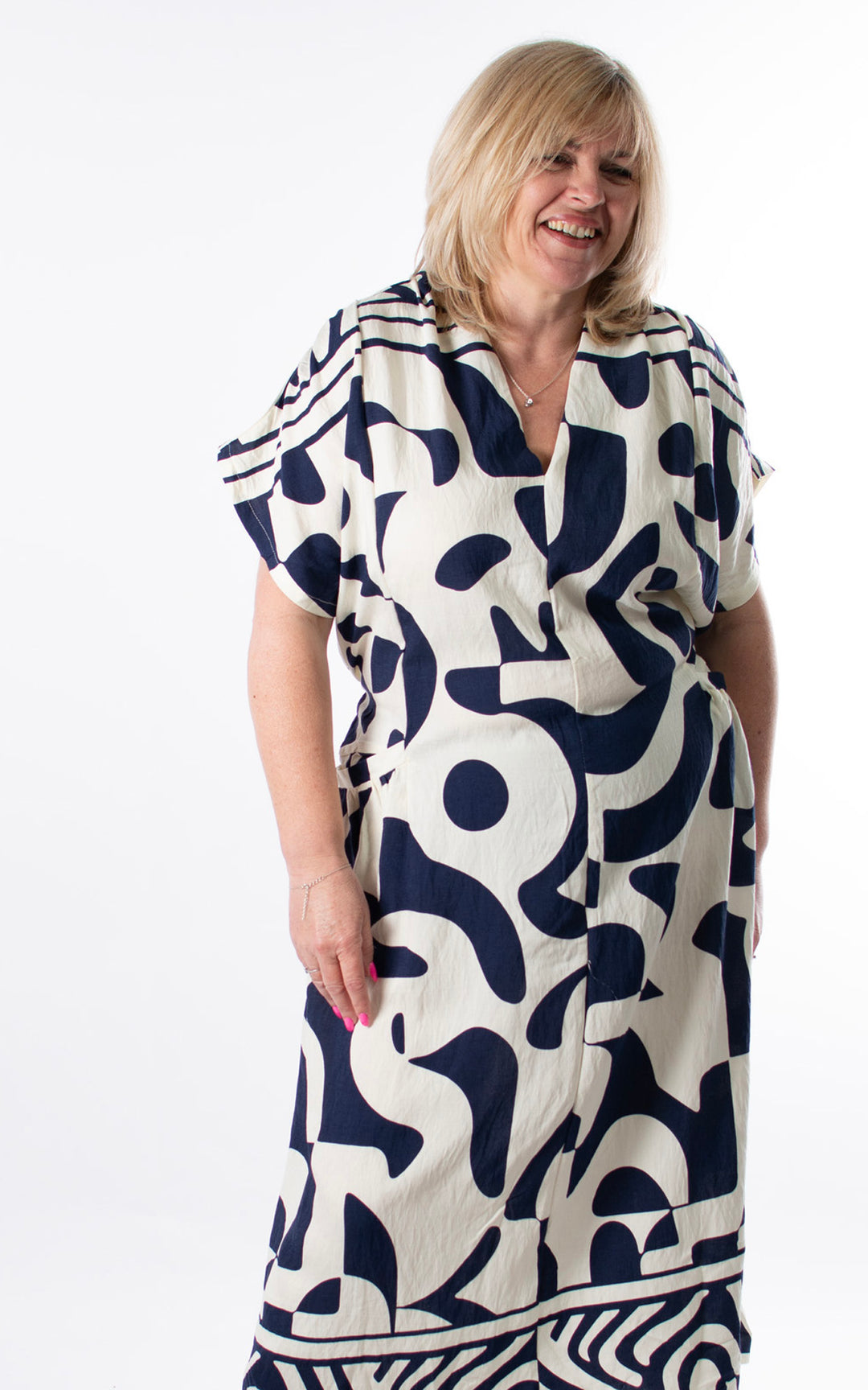 Palma Geometric Dress | Blue