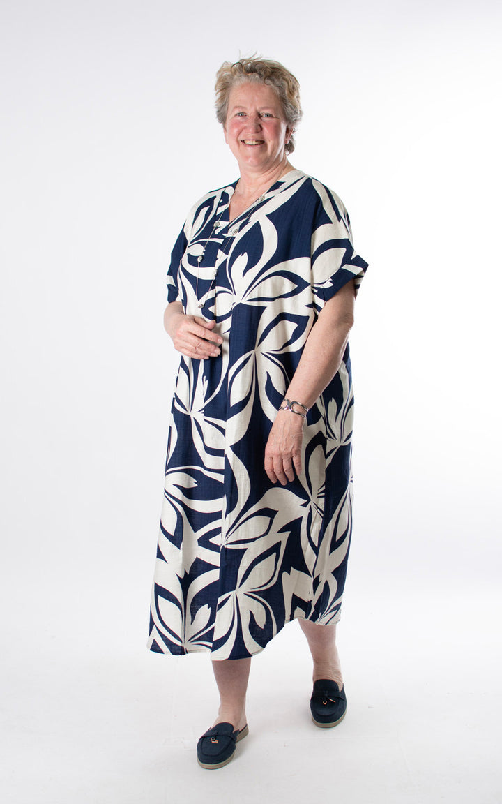 Palma V-Neck Dress | Blue