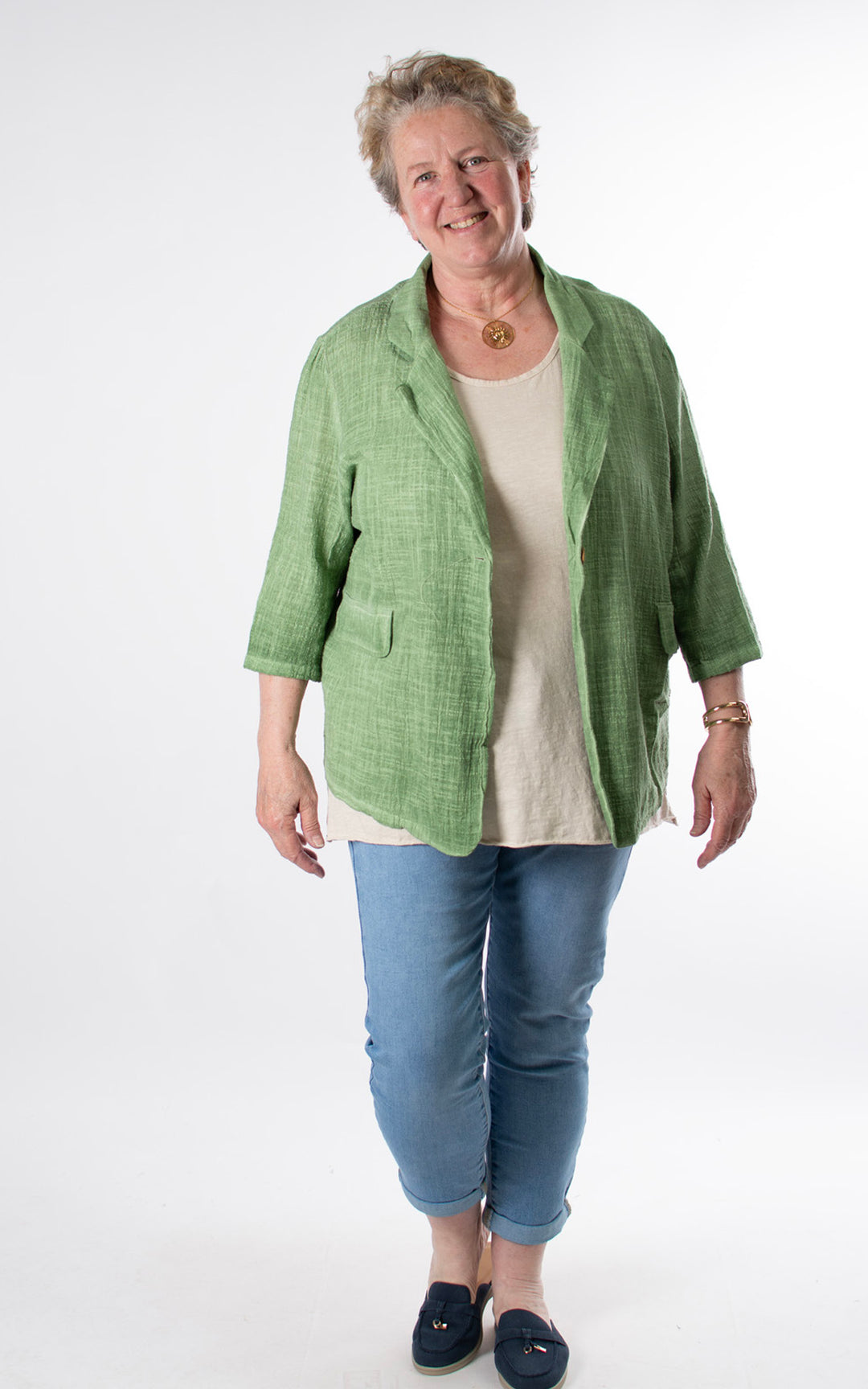 Etta Cotton Blazer | Green