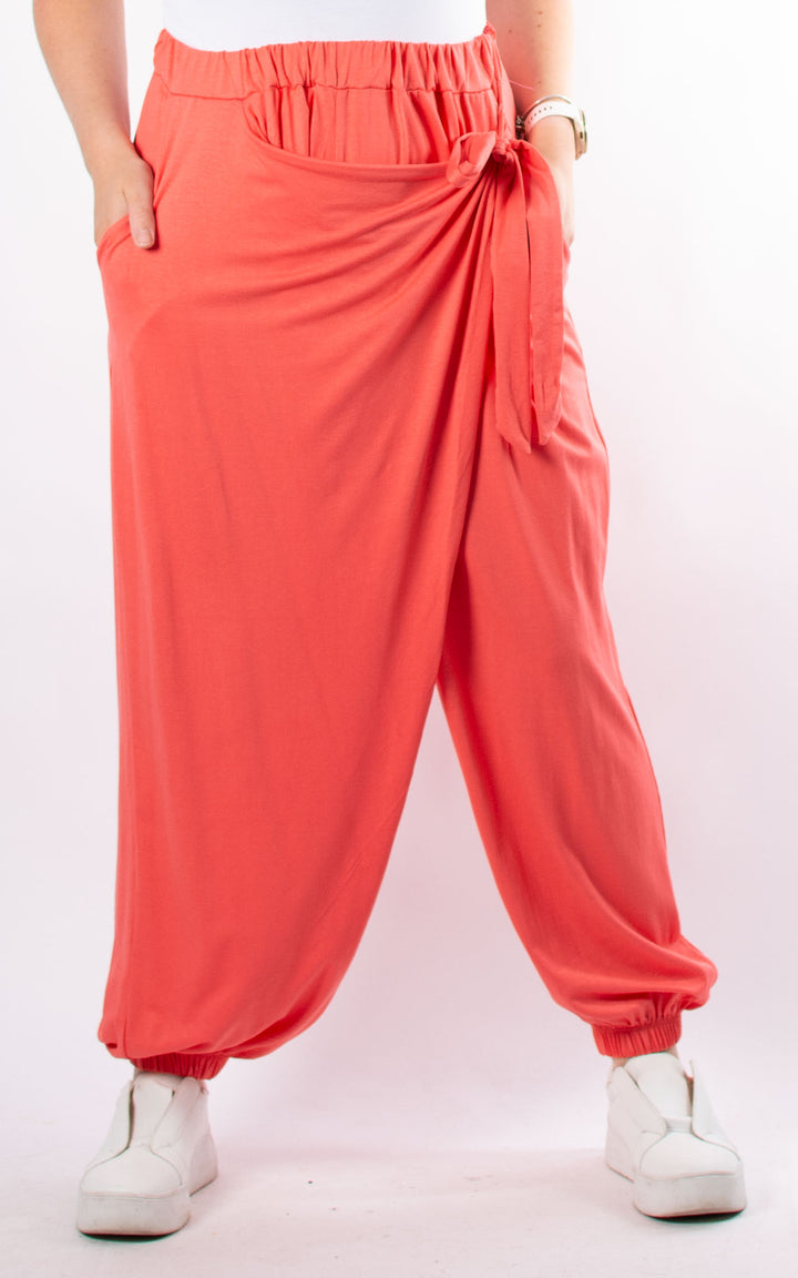 Alice Tie Front Trousers | Coral