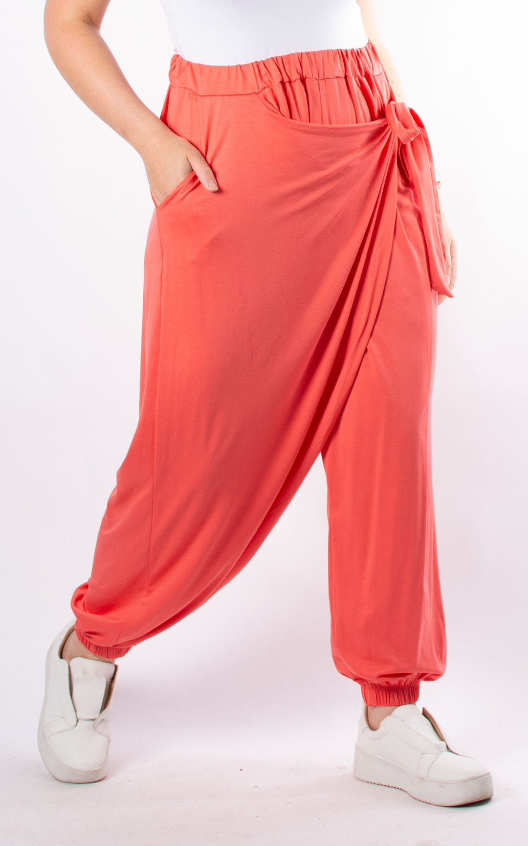 Alice Tie Front Trousers | Coral