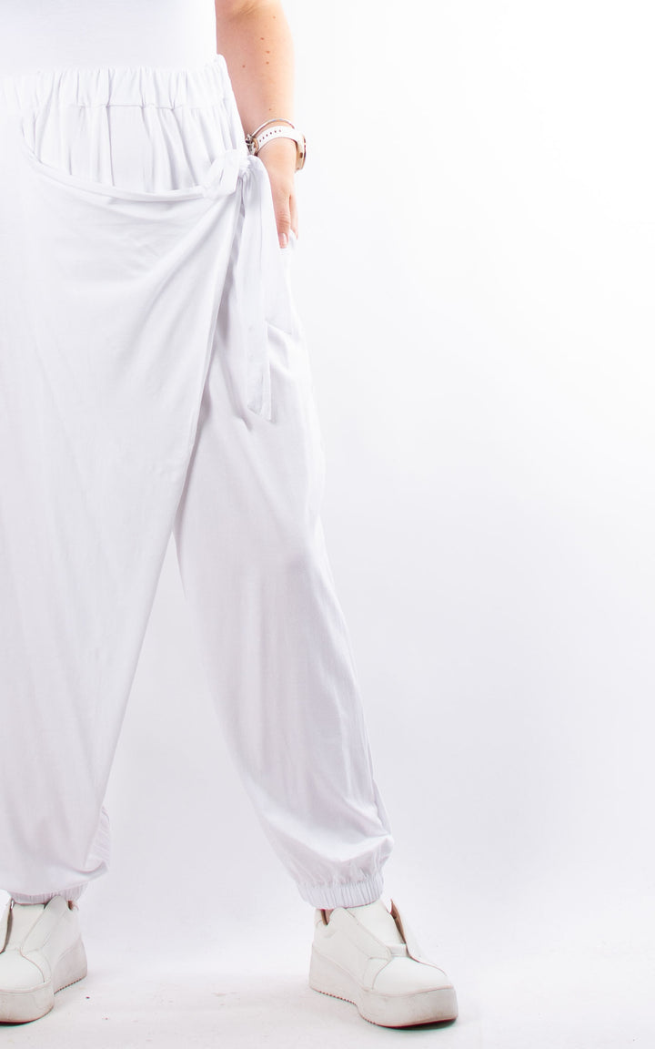 Alice Tie Front Trousers | White
