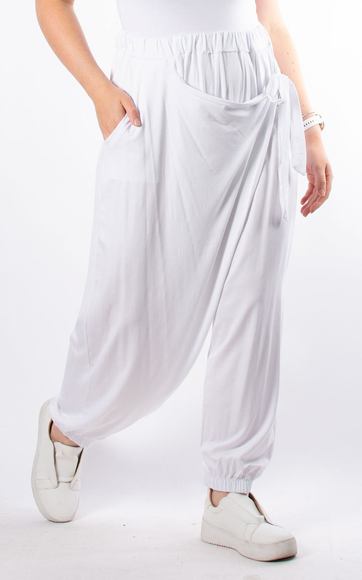 Alice Tie Front Trousers | White