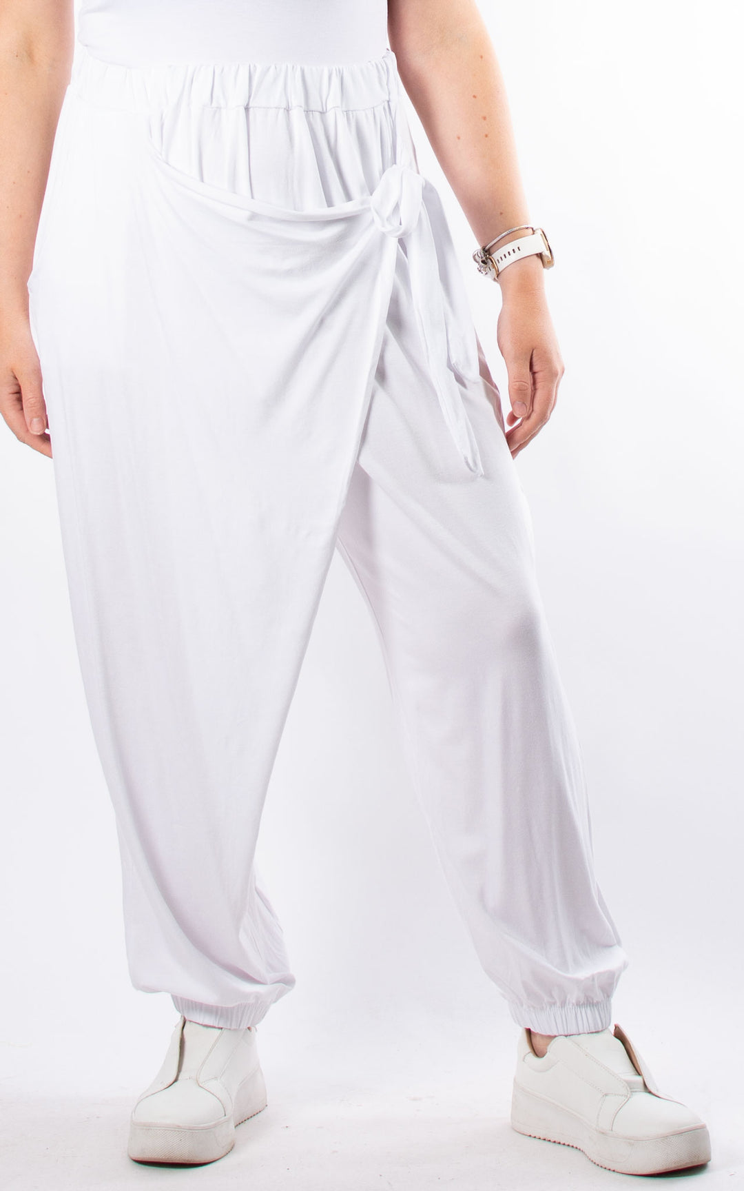 Alice Tie Front Trousers | White