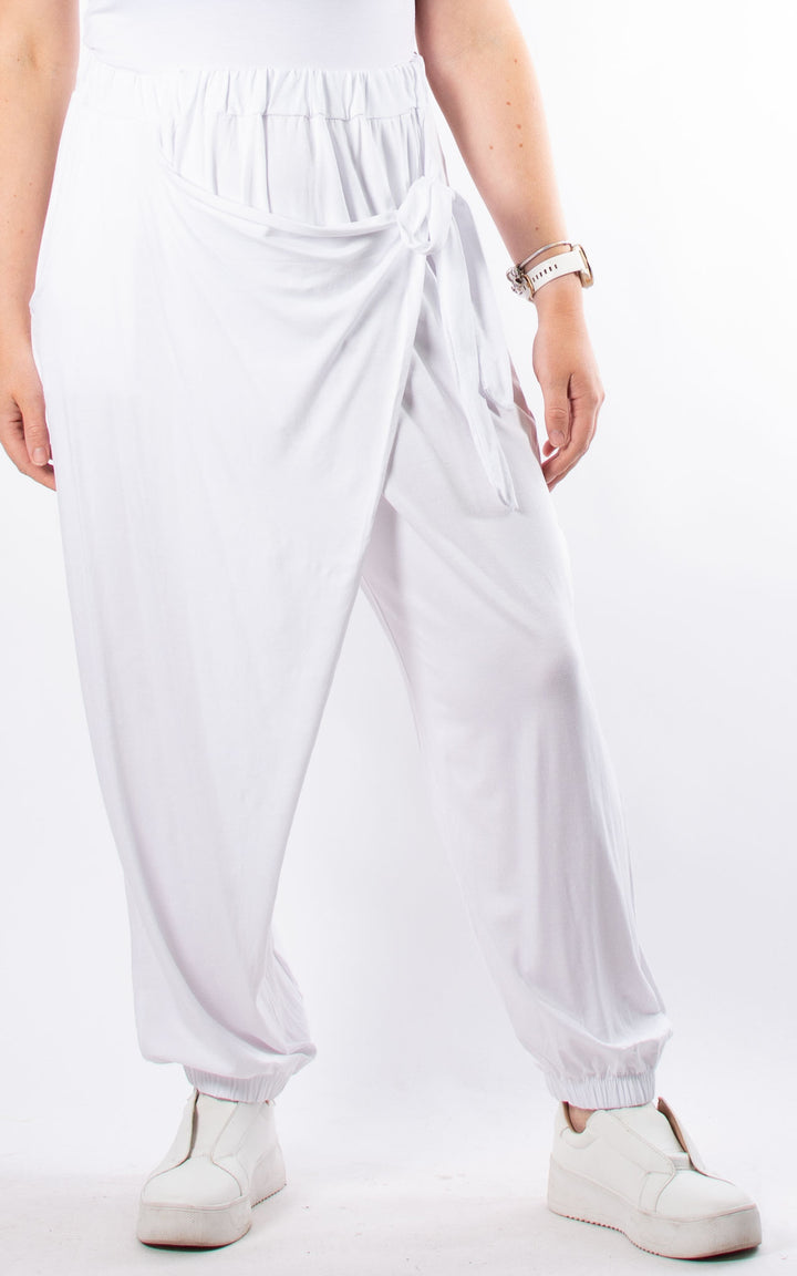Alice Tie Front Trousers | White