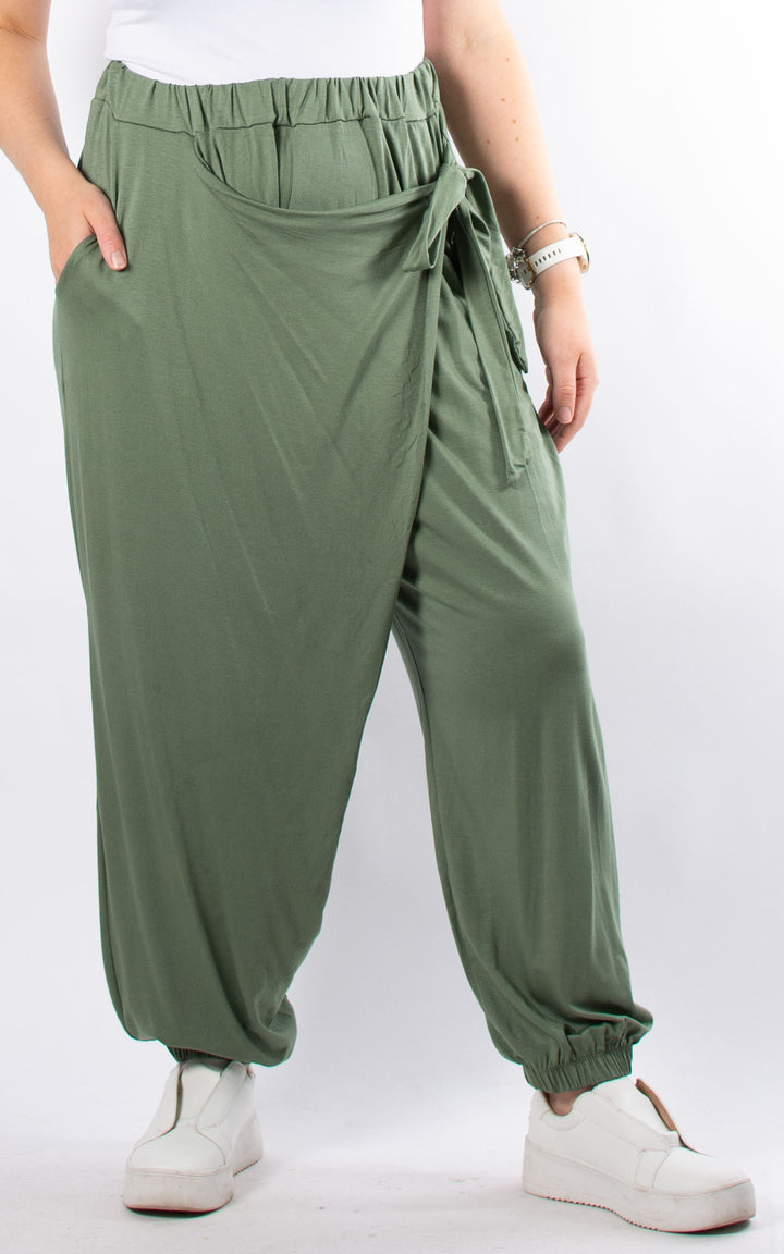 Alice Tie Front Trousers | Khaki