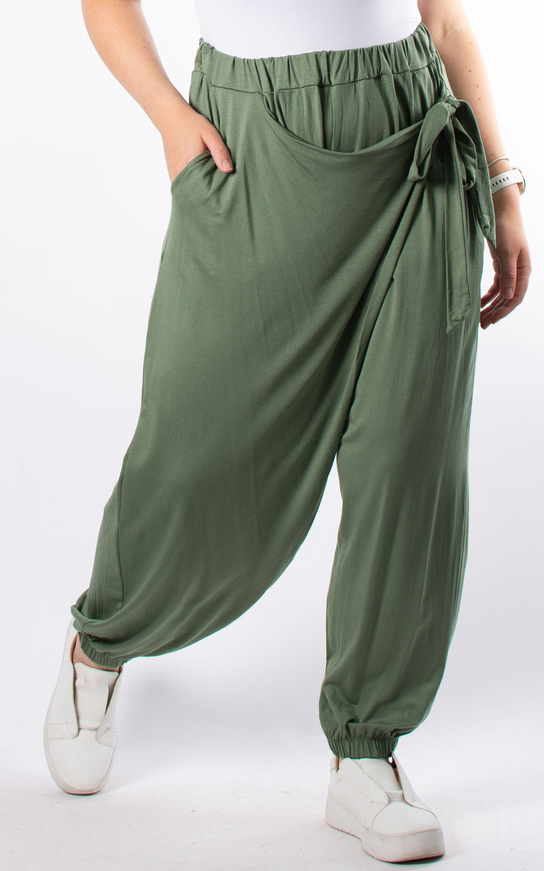 Alice Tie Front Trousers | Khaki