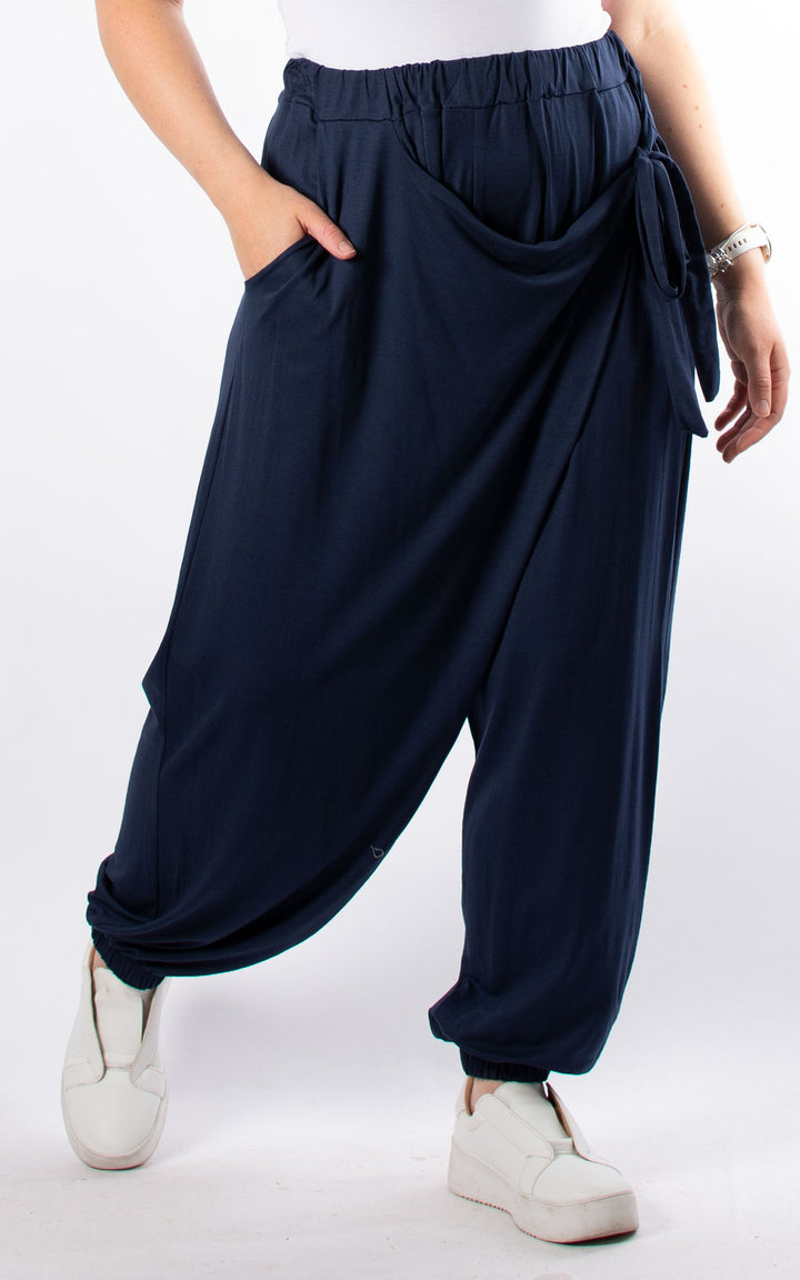Alice Tie Front Trousers | Navy
