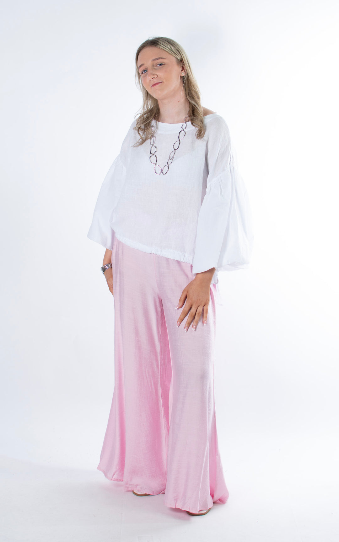 Freida Wide Leg Trouser | Pink