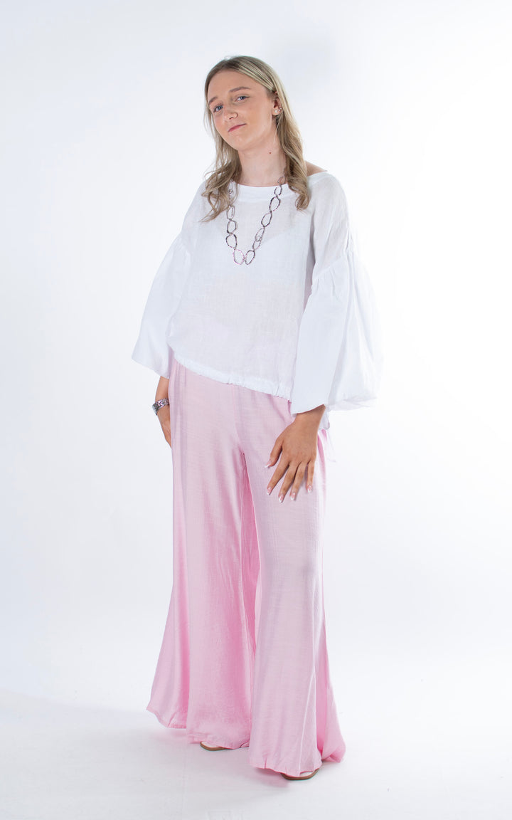 Freida Wide Leg Trouser | Pink