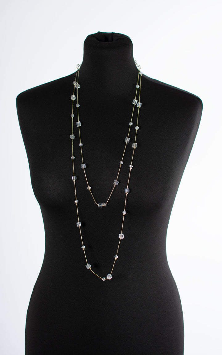 Necklace | Double Strand | Crystal Cube