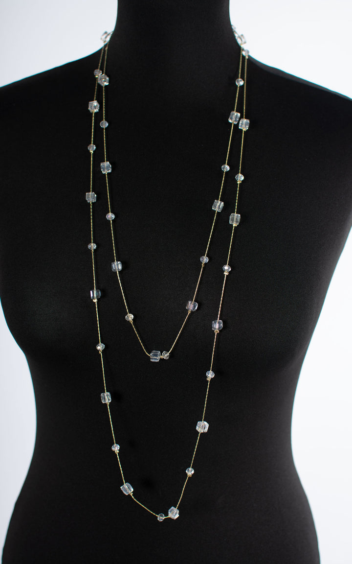 Necklace | Double Strand | Crystal Cube
