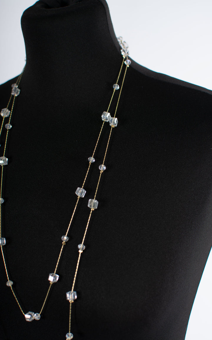 Necklace | Double Strand | Crystal Cube