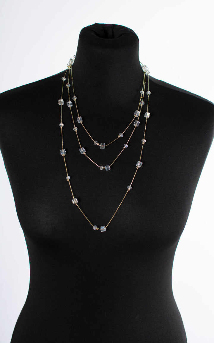 Necklace | Double Strand | Crystal Cube