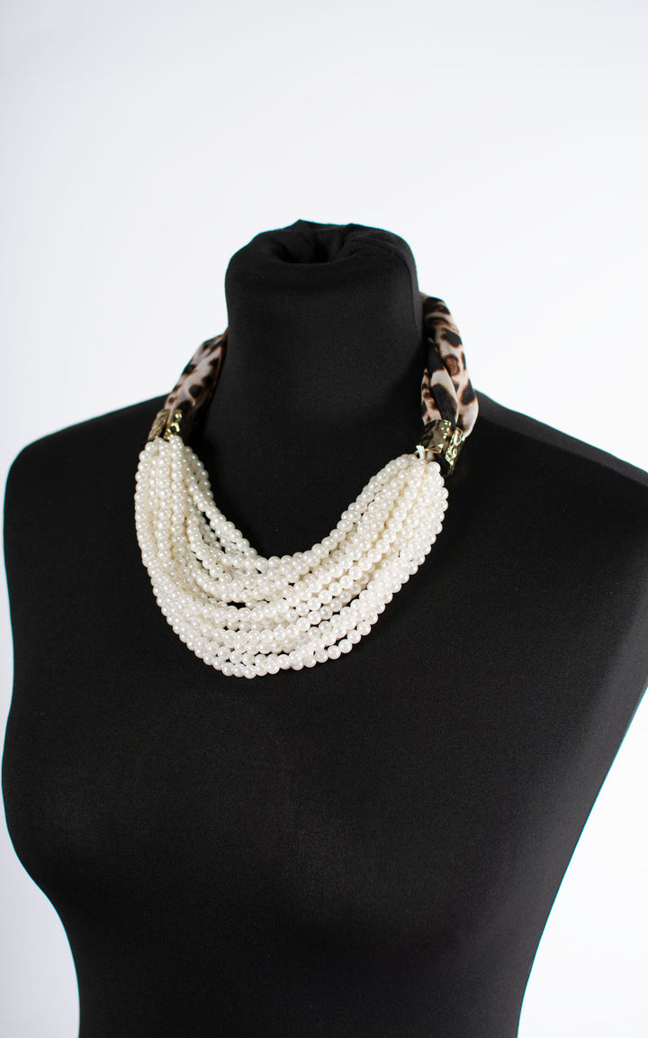 Necklace | Chunky Pearl | Leopard