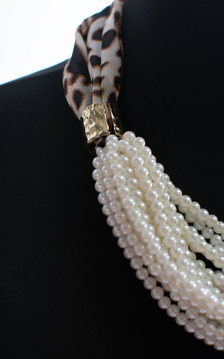 Necklace | Chunky Pearl | Leopard