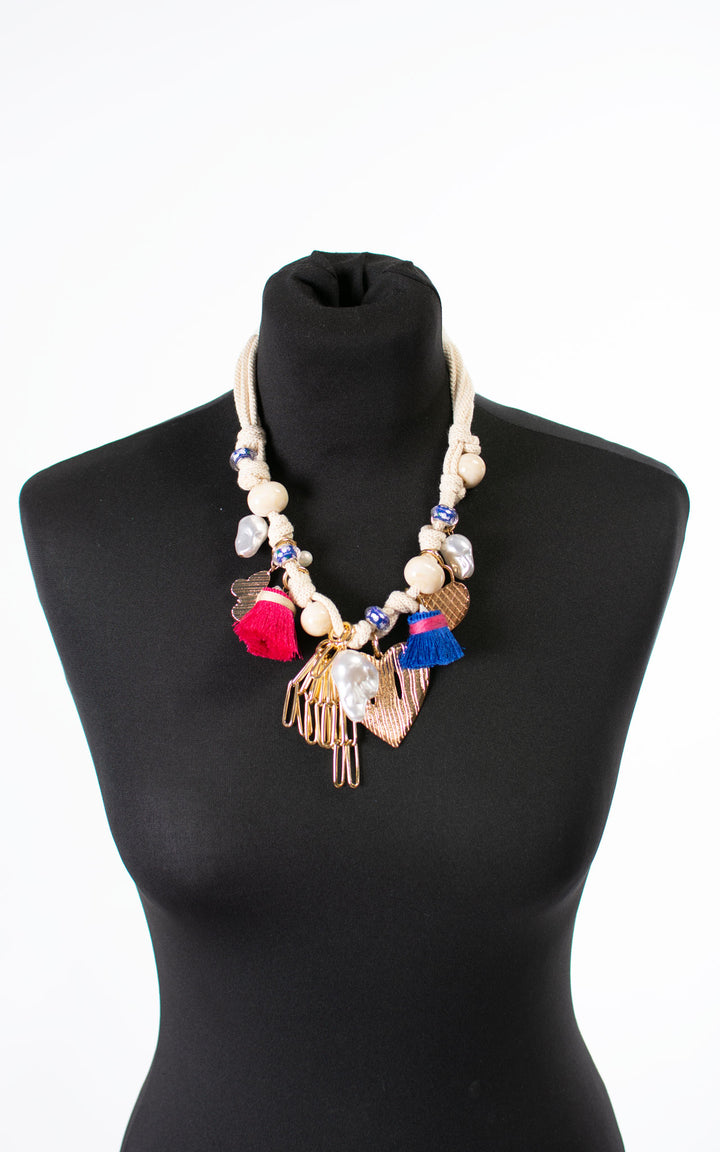 Necklace | Tassels | Cream Rope