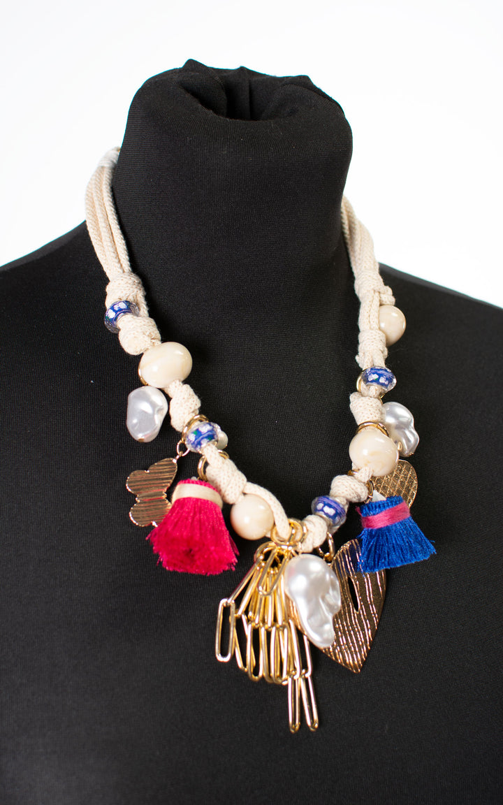 Necklace | Tassels | Cream Rope