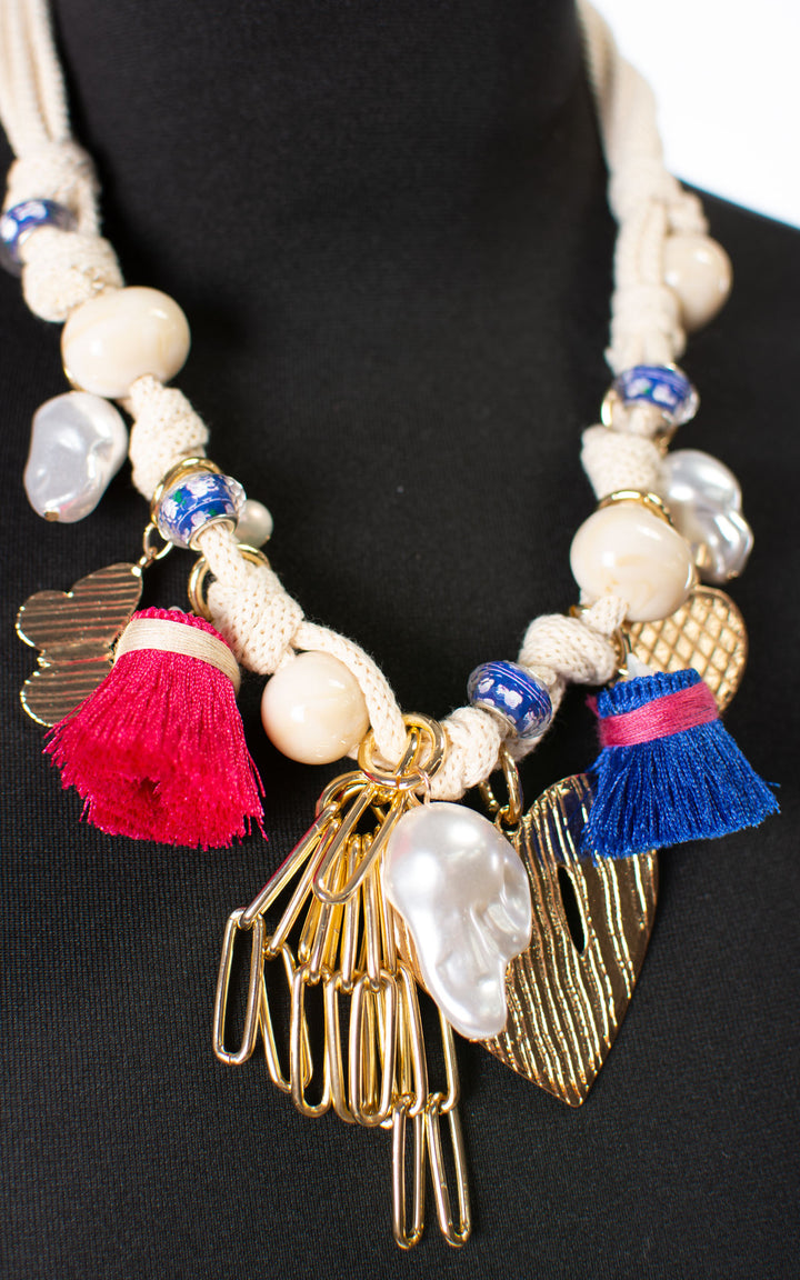 Necklace | Tassels | Cream Rope