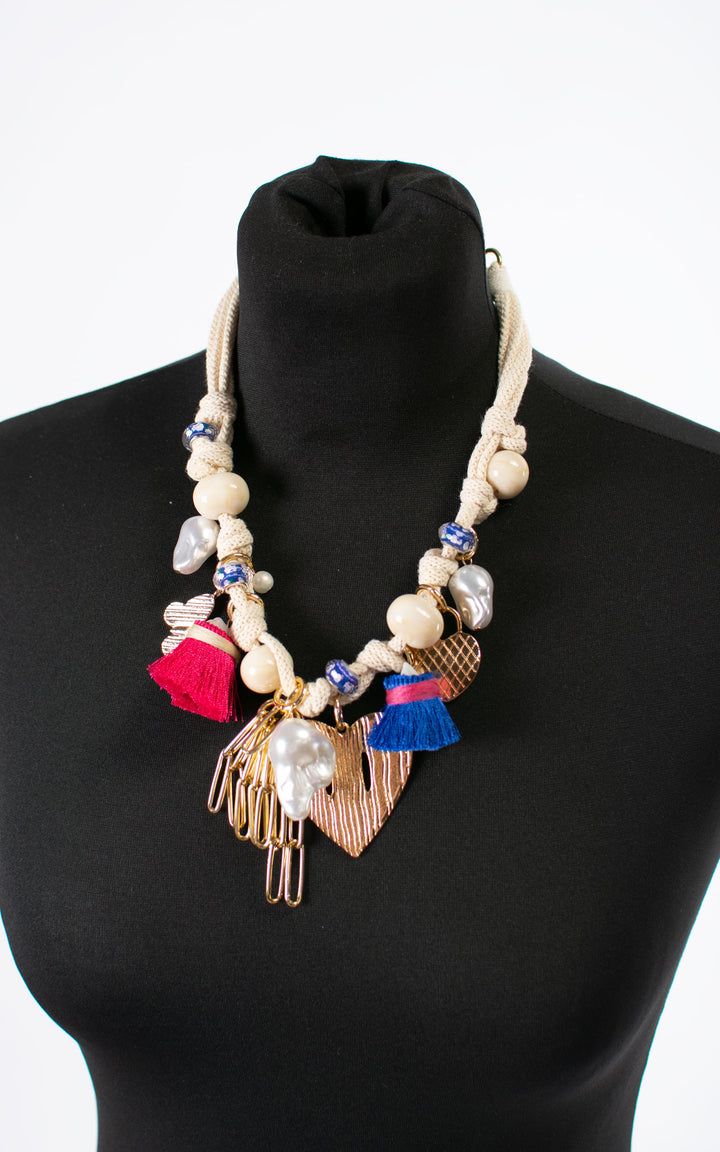 Necklace | Tassels | Cream Rope
