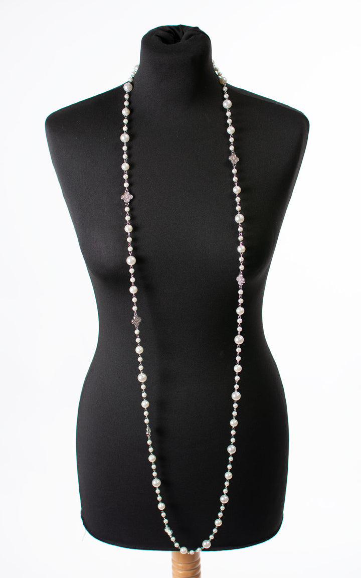 Necklace | Pearl and Clover | Silver