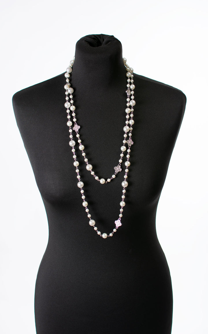 Necklace | Pearl and Clover | Silver