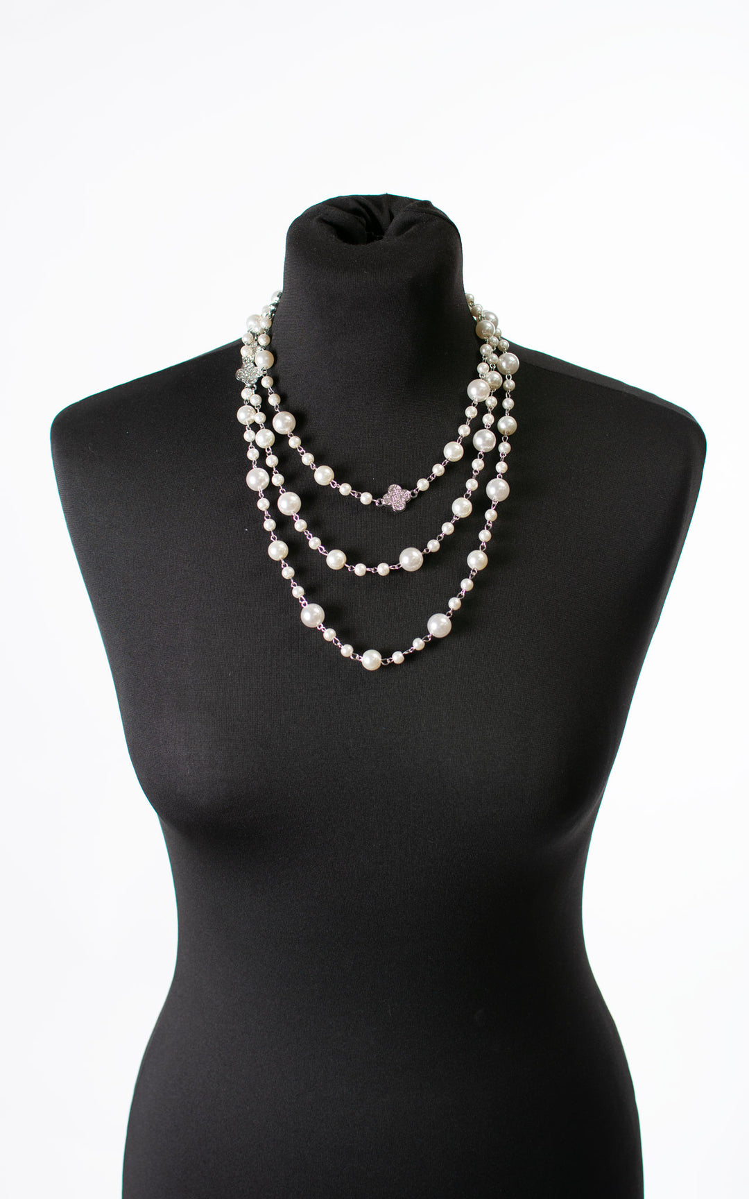 Necklace | Pearl and Clover | Silver