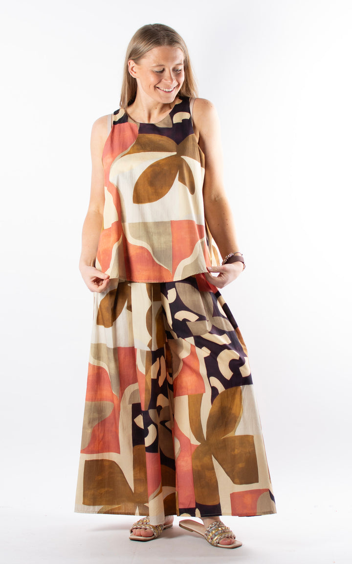 Mara Geometric Vest | Rust